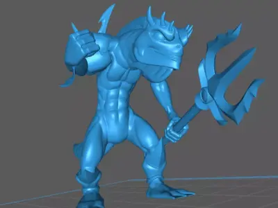 KUO-TOA DEEP ONE FISH-MAN WARRIOR Pose 2 Free 3D print model