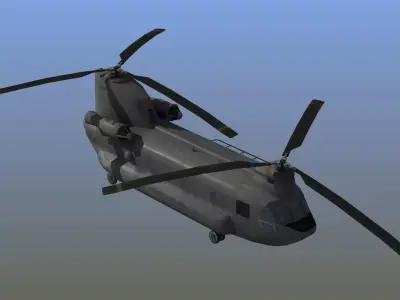 CH47 Chinook Helicopter LD1 Low-poly 3D model