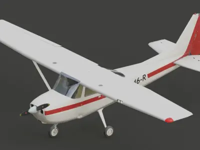 Light Airplane Low-poly 3D model