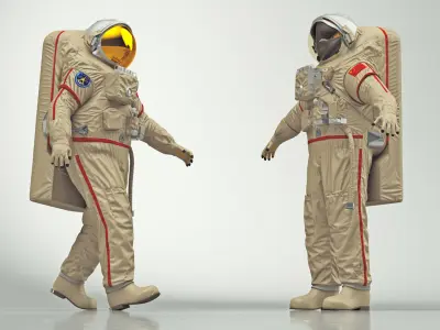 Astronaut Suit Haiying with Helmet Rigged for Maya 3D model