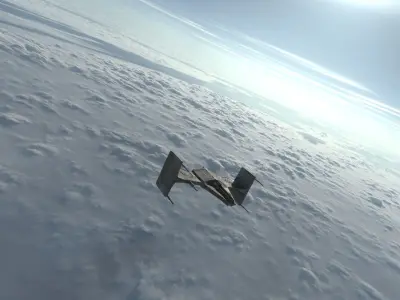 Spaceship 3D model Low-poly star wars tie fighter Low-poly 3D model