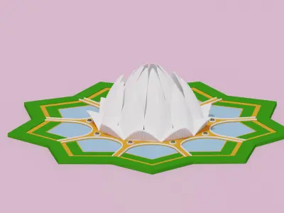 Lotus Temple India 3D model