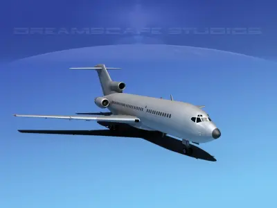 Boeing 727-100 Bare Metal 3D model