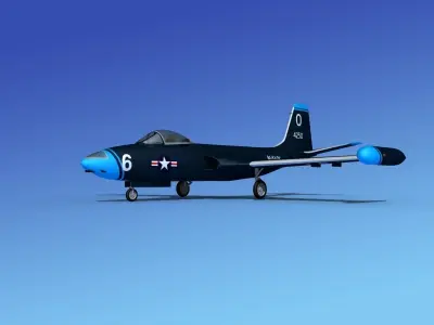 McDonnell F2H4 Banshee V03 3D model