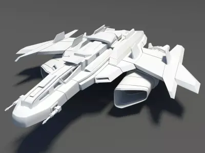 Spaceship Spacecraft Jet Low-poly 3D model