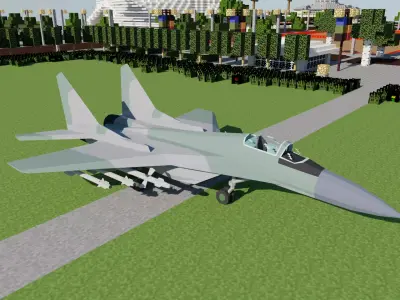 MiG-29 Figher jet Low-poly 3D model