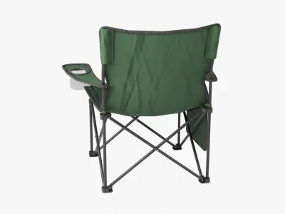 Camping Chair Green Low-poly 3D model