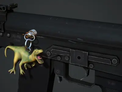 TRex Dinosaur Weapon Charm - Low Poly Game Ready Low-poly 3D model