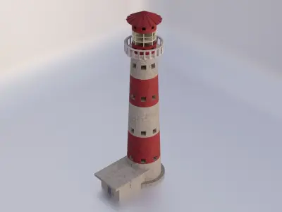 Lighthouse 3D Model - Blender Cycles Render Low-poly 3D model