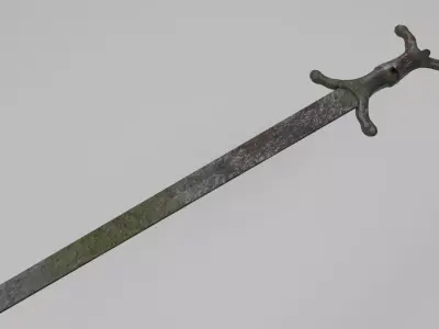 Ancient Celtic Sword Free low-poly 3D model