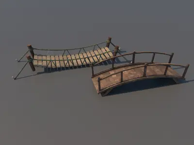 wooden bridge 3D model