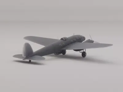 Heinkel-He-111 Medium Bomber Germany WWII 1936 3D print model