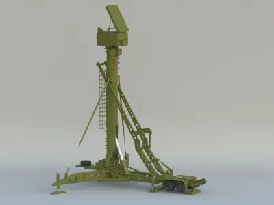 40V6M Flap Lid Mast Radar 3D model