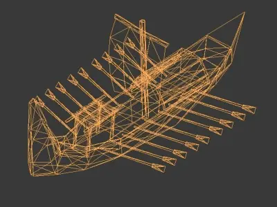 Tribal Boats and Vessels Low-poly 3D model