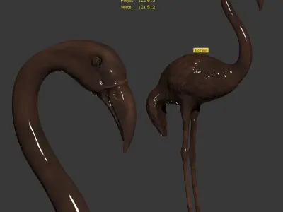 Bronze Heron Samargue by Marie Martin Low-poly 3D model