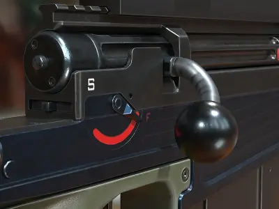 Accuracy International AW50-50 BMG Rifle - Low poly model Low-poly 3D model