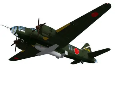 Mitsubishi G4M Betty Type24 tei and cherry blossom MXY-7 Type11 3D model