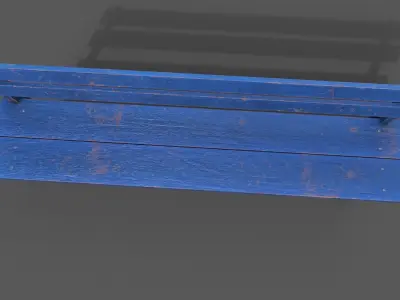 Old Wood Bench Low-poly 3D model order