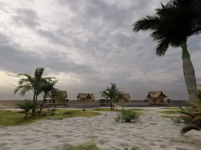 Hotel Beach 3D model