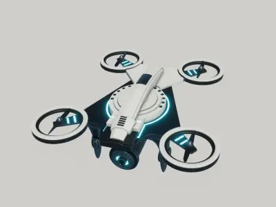 Sci Fi Quadcopter Drone Low-poly 3D model