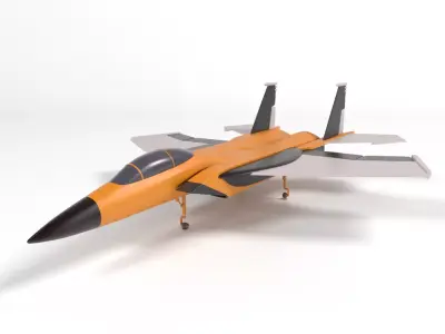 airplane military low poly Low-poly 3D model