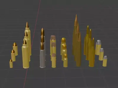 24 Bullets Low-poly 3D model