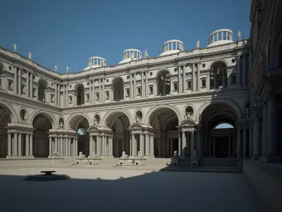 Courtyard of an Ancient Temple I 3D model