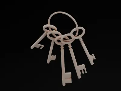 Antique Pirate Keys Low-poly 3D model