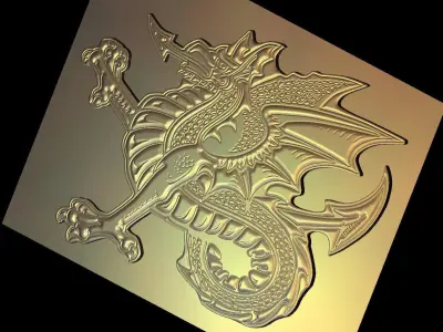 Dragon v3 Suitable for embossing Hot Foil Technique 3D model