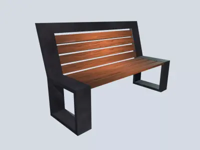 Bench 1 Low-poly 3D model