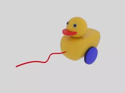 Single Duckling Toy Low-poly 3D model