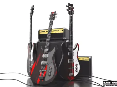 Bass Guitar Part 2 Low-poly 3D model