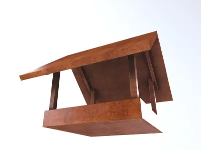 Wood Bird Feeder  3d model Low-poly 3D model