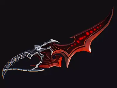 Dagger Bone Ruby Short Blade Sharpener Wedge Grinding Low-poly 3D model