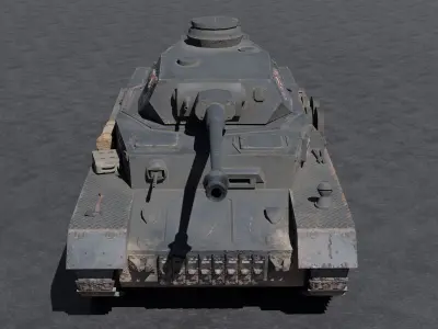 Panzer IV German WW2 tank low poly PBR Low-poly 3D model