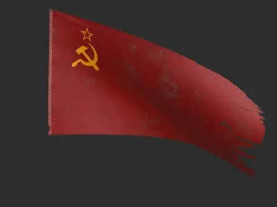 Soviet Union Flag Low-poly 3D model