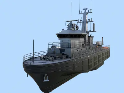 Militar ship - Modern Mine Countermeasure Vessel Low-poly 3D model