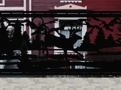 Land Deer W-24x48-cm - 30x60-cm - dxf file - laser cut 3D model