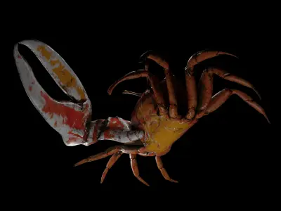 Crab Low Poly with PBR Textures Low-poly 3D model