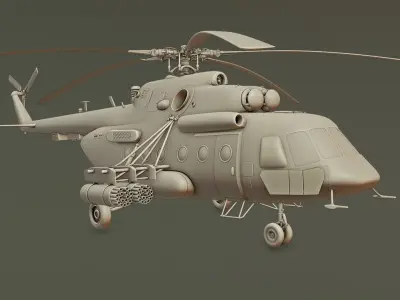 Helicopter Mi-8 AMTSH 3D print model