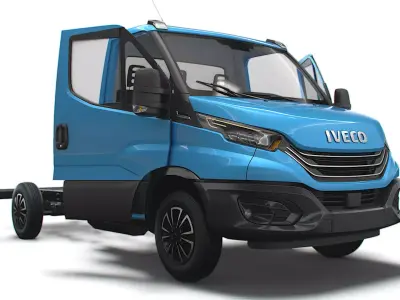 Iveco Daily Single Cab HQ Interior L2 Chassis 2023 3D model