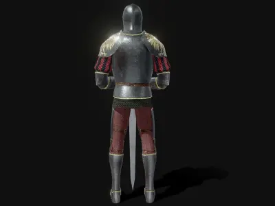 Decorative Knight armor Low-poly 3D model