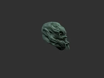 alien skull scifi planet  3D model purchase