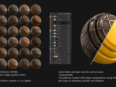MEDIEVAL WOODS and METALS Smart Materials - VOL 01 3D model