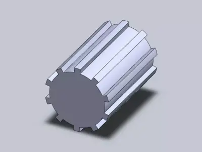 external spline shaft Free 3D model