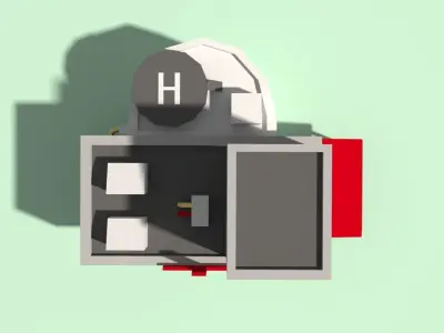 Low Poly Hospital building with cross on top Low-poly 3D model