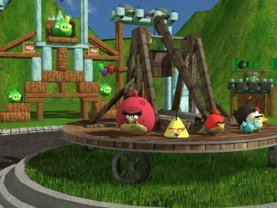 ANGRY BIRDS PACK - 8 BIRDS 4 PIGS AND 2 ITEMS Low-poly 3D model