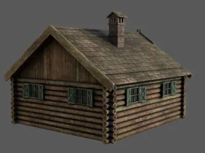 LOG CABIN Low-poly 3D model