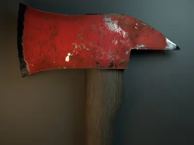 Fire axe Low-poly 3D model Low-poly 3D model