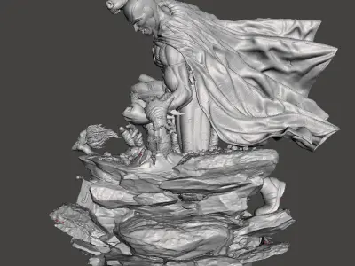 batman 3d model fight for 3d printing  3D print model